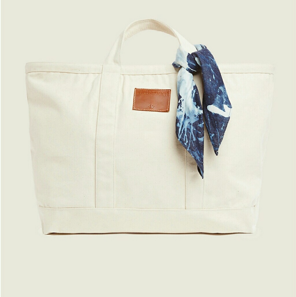 True religion heavy canvas zipper tote